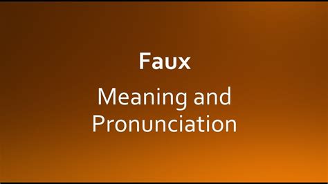 feux fake|what is faux meaning.